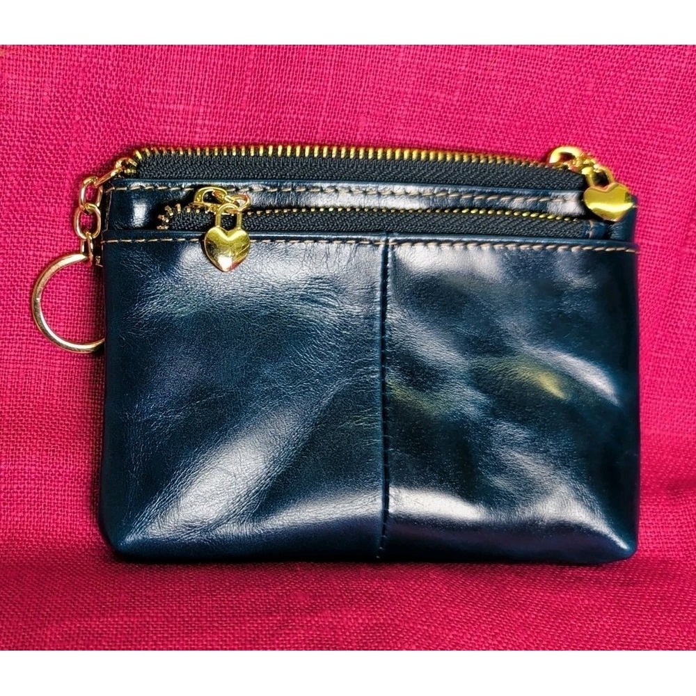 MDBM UK Maison de Beauté Blue Leather Wallet Small Snap Coin Purse